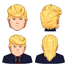A digital hair asset created for LPC (Liberated Pixel Cup) character customization, following the LPC pixel art style
