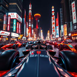 A stunning aesthetic dark Formula 1 wallpaper for a phone, featuring a dynamic frontal point of view