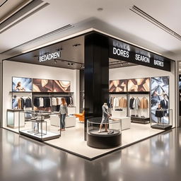 A modern fashion showroom booth design measuring 10 x 10 meters in an open space