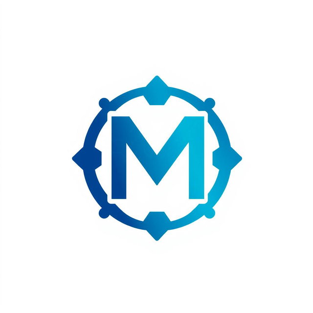 A sleek and modern logo design featuring a bold letter 'M' at the center