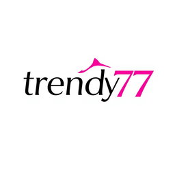 A stylish and chic logo design for 'trendy77' focused on the fashion industry