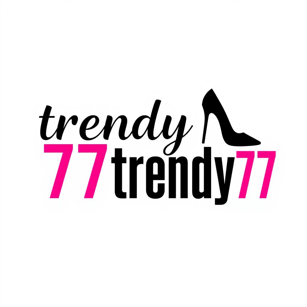 A stylish and chic logo design for 'trendy77' focused on the fashion industry