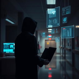 An abstract representation of a cyber security threat in the healthcare industry