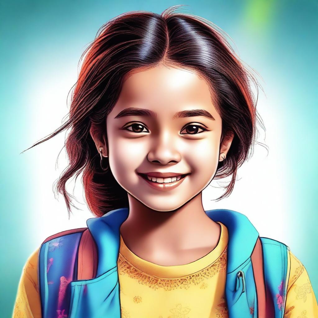 A digital art image of a girl