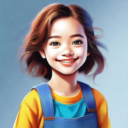A digital art image of a girl