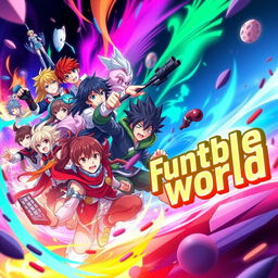 A dynamic and colorful Facebook banner featuring anime-style characters inspired by action and adventure themes