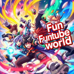 A dynamic and colorful Facebook banner featuring anime-style characters inspired by action and adventure themes