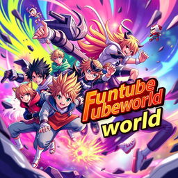 A dynamic and colorful Facebook banner featuring anime-style characters inspired by action and adventure themes