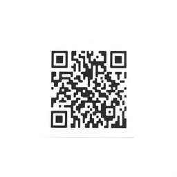 A clear and professional QR code presented on a neutral, white background