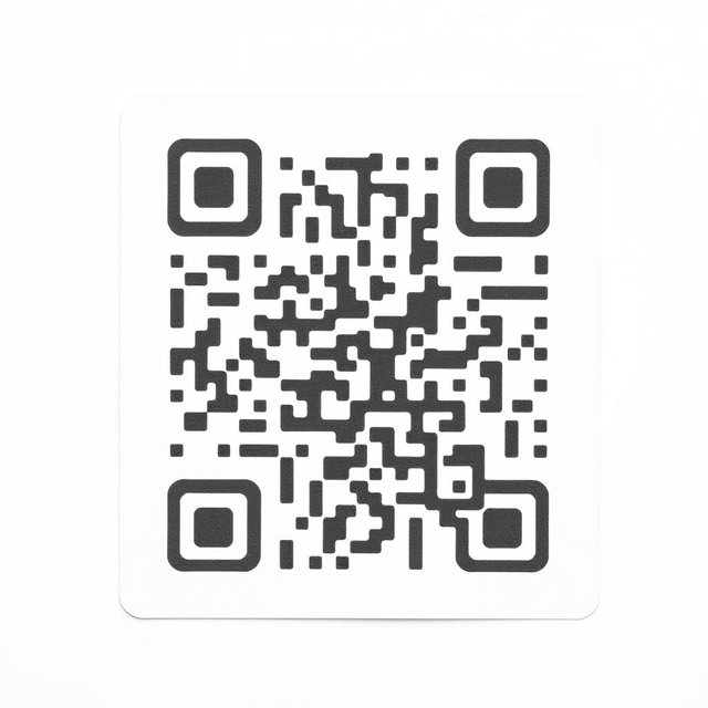 A clear and professional QR code presented on a neutral, white background