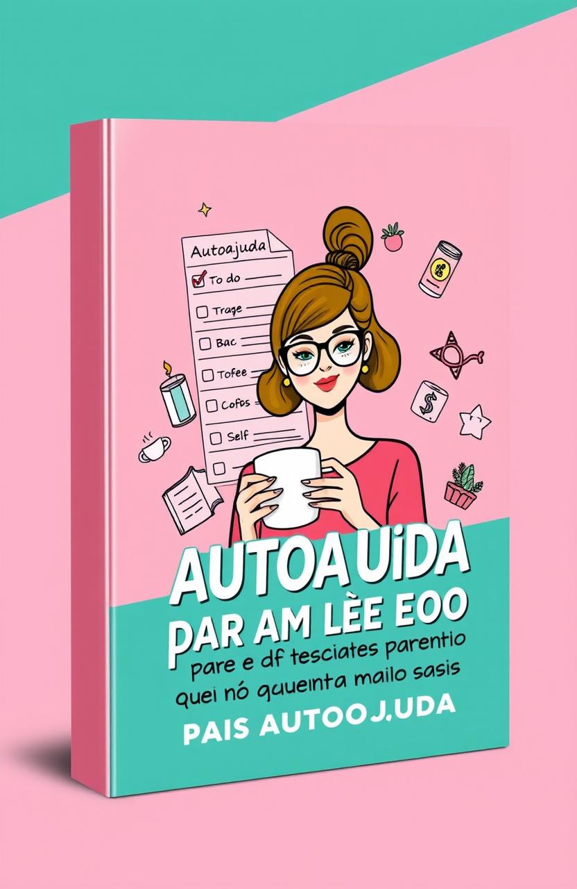 A vibrant and playful eBook cover with a modern design featuring bold colors like pastel pink, teal, and gold