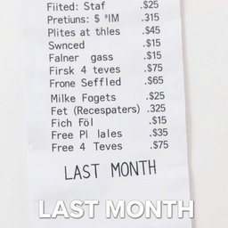 A photograph of a realistic receipt, with clearly printed items and prices, featuring a typical grocery list including items like bread, milk, eggs, and vegetables