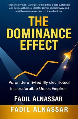 A captivating book cover design for 'The Dominance Effect', featuring a bold and modern font for the title and an elegant subtitle 'Franchise-Proven Strategies for Building a Scalable and Sustainable Business Empire' prominently displayed