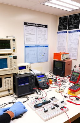 An educational setup showing a Basic Electrical and Electronics Engineering Lab