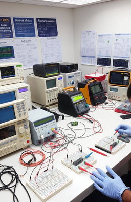 An educational setup showing a Basic Electrical and Electronics Engineering Lab