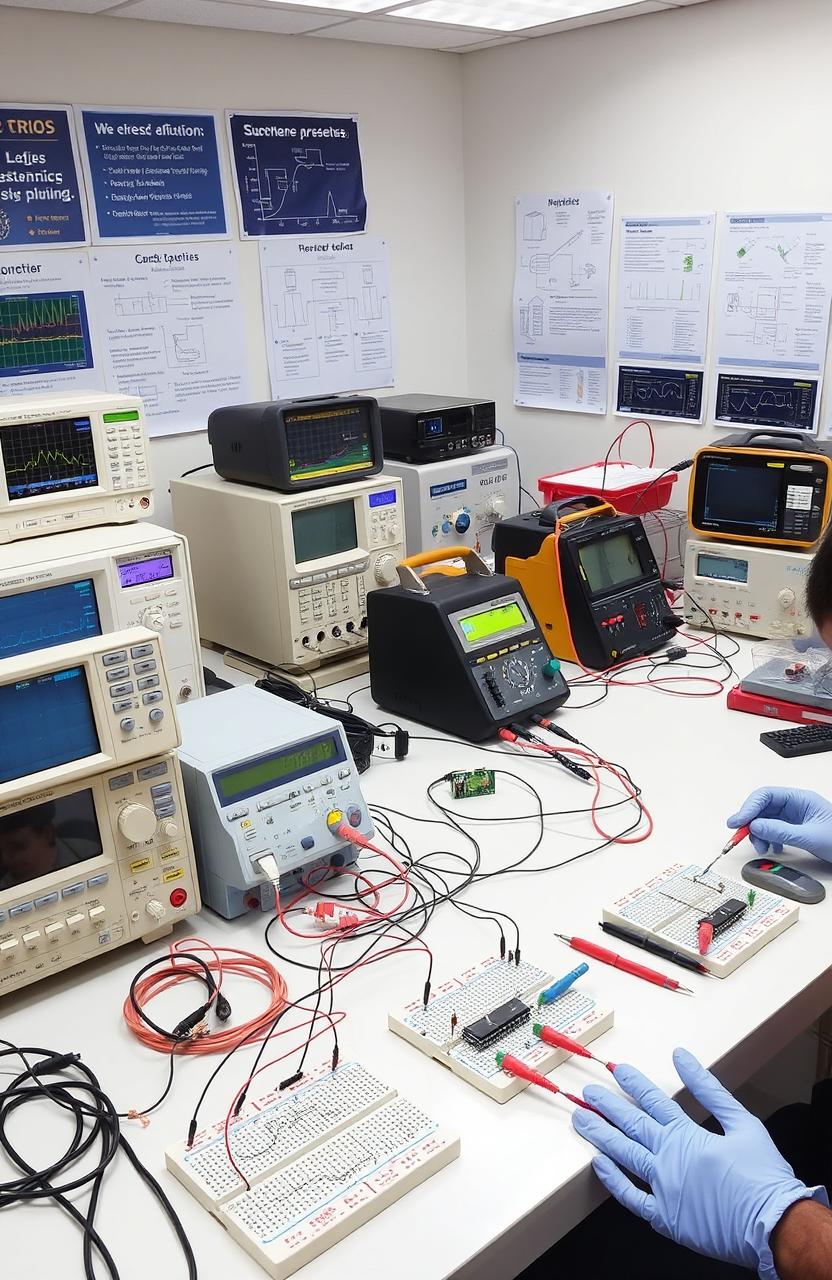 An educational setup showing a Basic Electrical and Electronics Engineering Lab