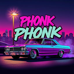 A song cover art for a phonk track featuring a retro aesthetic