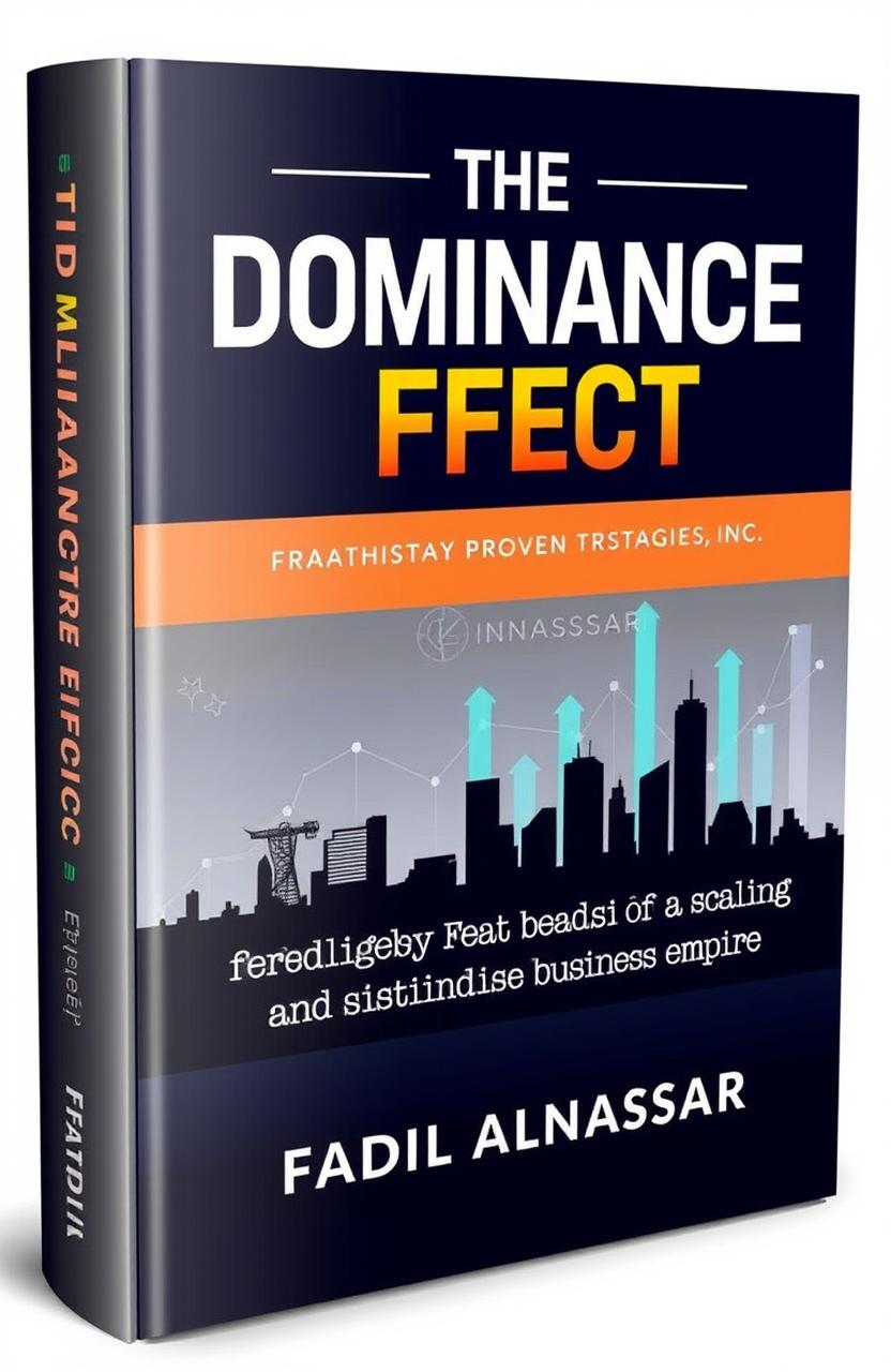 A modern, eye-catching book cover design for 'The Dominance Effect' featuring a bold, dynamic layout