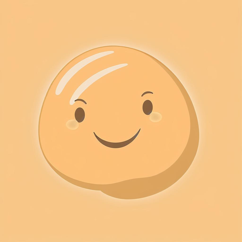 illustration of a cute Chickpea with a smiling face and dreamy eyes