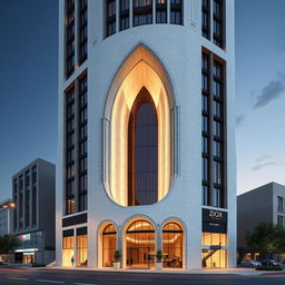 A striking and innovative 20-story residential and commercial tower with a dynamic and luxurious form