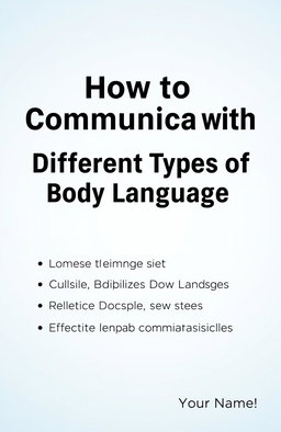 A professional cover page for a document titled 'How to Communicate with Different Types of Body Language'