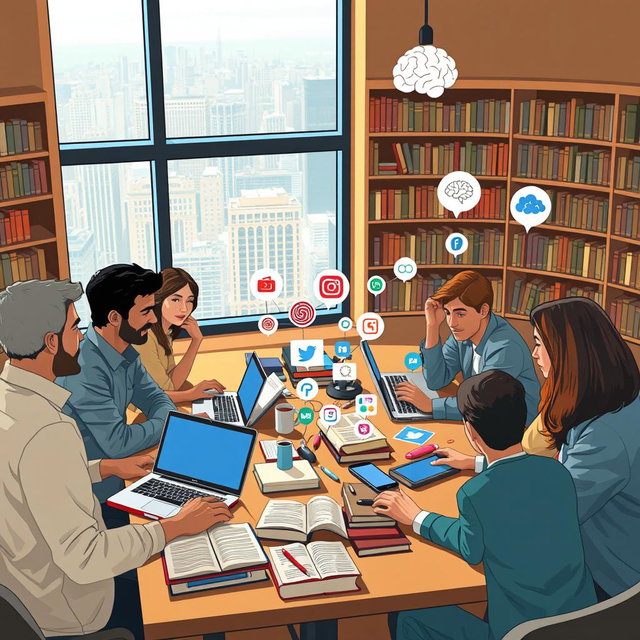 A highly detailed and realistic photograph depicting the concept of psychology and social networks