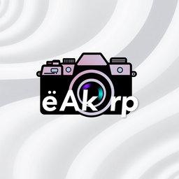 A modern and sleek logo design featuring a camera as the central element