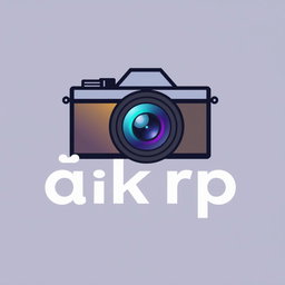 A modern and sleek logo design featuring a camera as the central element