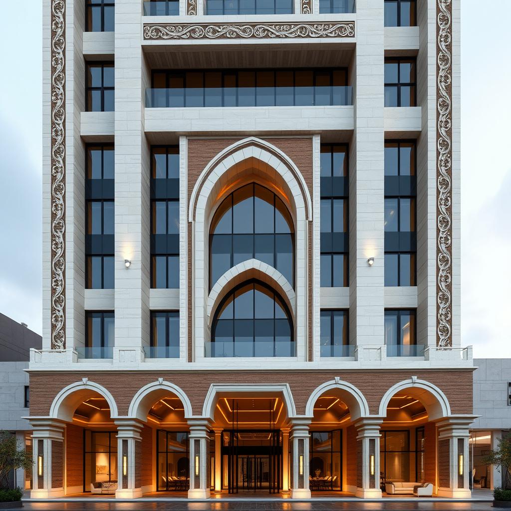 A dynamic and luxurious 20-story residential and commercial tower with a unique design