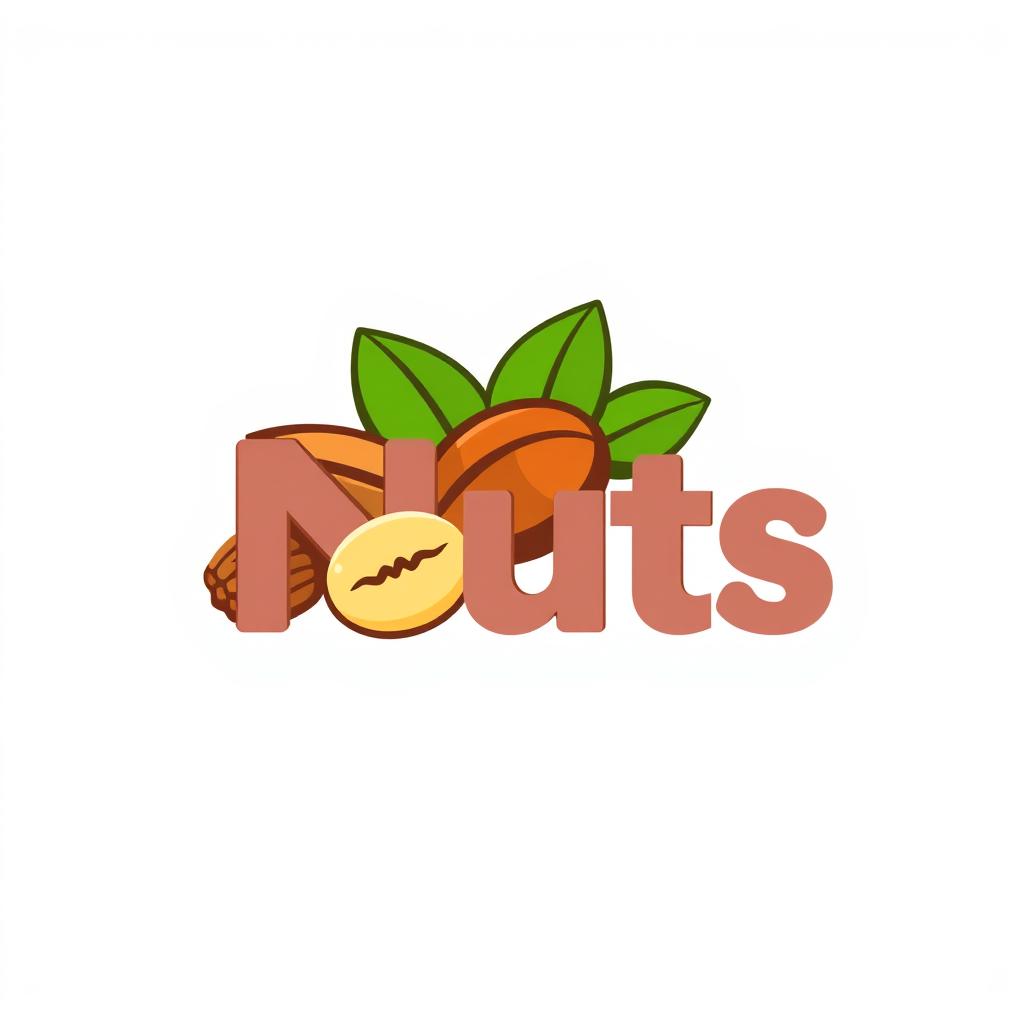 A modern and sleek logo design featuring a stylized depiction of nuts