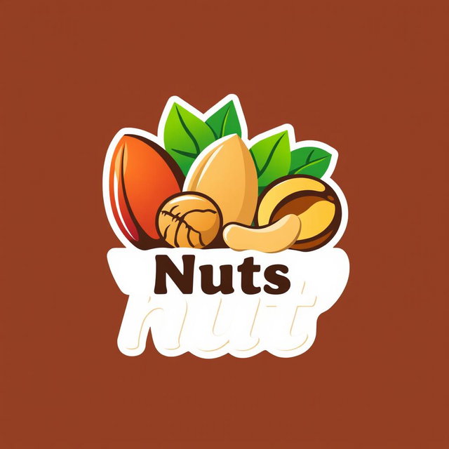 A modern and sleek logo design featuring a stylized depiction of nuts