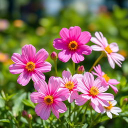 A vibrant, fresh background featuring the same delicate flowers from the provided picture, arranged in a realistic and natural setting