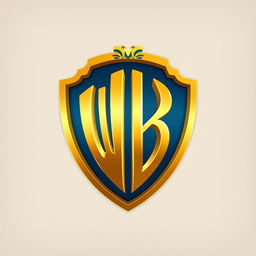 Stylized logo of Warner Bros, featuring a classic shield structure with a smooth and elegant 'W', incorporating curved and refined edges to create a romantic feel
