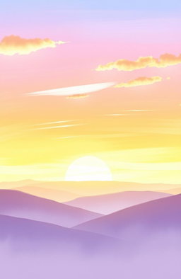 An art cover featuring a breathtaking sunrise scene created in soft pastel colors, with gentle brush strokes that give a freshly painted look