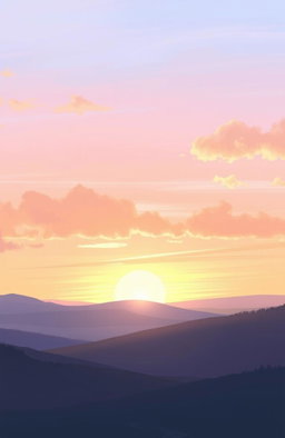 An art cover featuring a breathtaking sunrise scene created in soft pastel colors, with gentle brush strokes that give a freshly painted look
