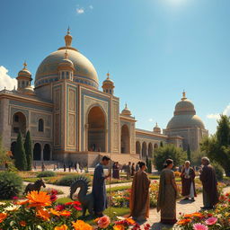 A highly detailed depiction of ancient Persia, showcasing its grandeur and cultural richness