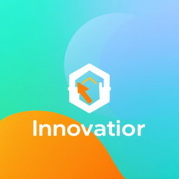 A modern and sleek logo design featuring a minimalist style, incorporating a geometric shape symbolizing innovation and creativity