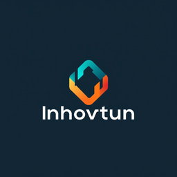 A modern and sleek logo design featuring a minimalist style, incorporating a geometric shape symbolizing innovation and creativity