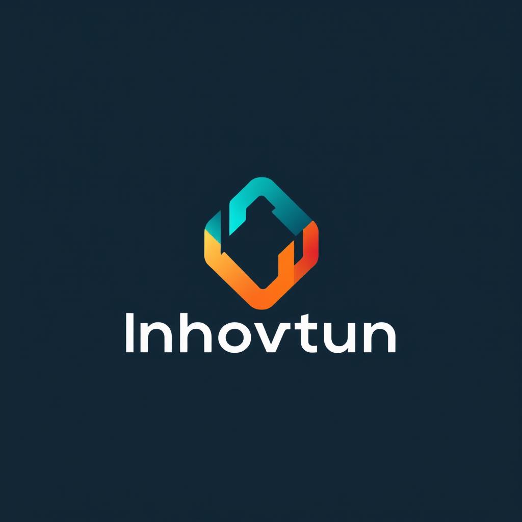 A modern and sleek logo design featuring a minimalist style, incorporating a geometric shape symbolizing innovation and creativity