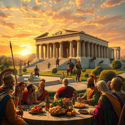 A grand depiction of the Persian Empire at its height, featuring the opulent architecture and vibrant culture of ancient Persia