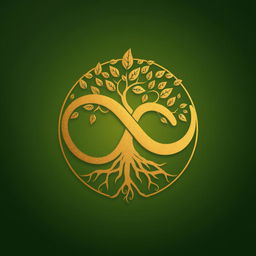 A powerful and intricate symbol representing the concept of infinite legacy, featuring an intertwined loop design that resembles both a infinity symbol and a tree of life