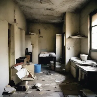 The cramped layout of the house afflicted the residents, causing great unhappiness.