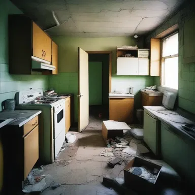 The cramped layout of the house afflicted the residents, causing great unhappiness.