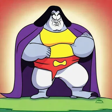 In the cartoon, the villain sought to afflict the hero with a series of misfortunes.