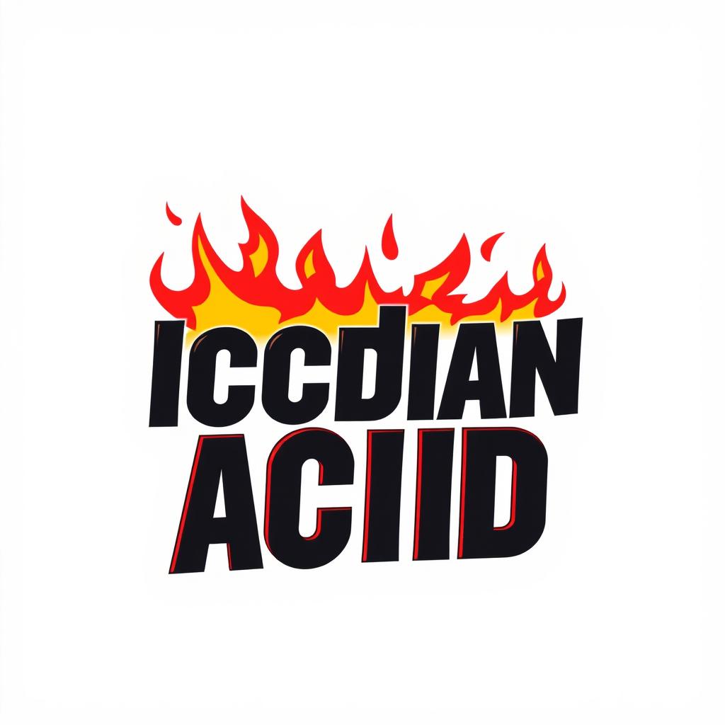 A bold and striking logo for 'Icdian Acid', featuring the name prominently in stylized, modern typography
