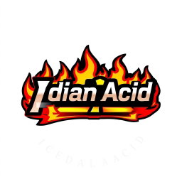 A bold and striking logo for 'Icdian Acid', featuring the name prominently in stylized, modern typography