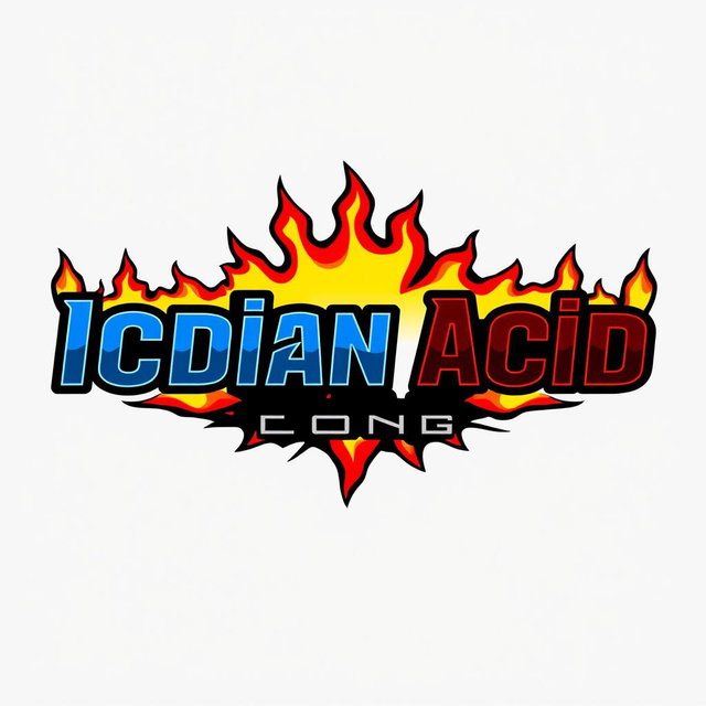 A bold and striking logo for 'Icdian Acid', featuring the name prominently in stylized, modern typography