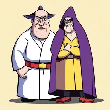 In the cartoon, the villain sought to afflict the hero with a series of misfortunes.