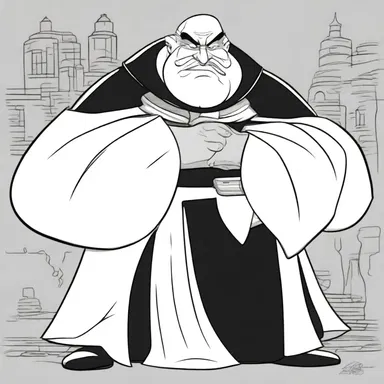 In the cartoon, the villain sought to afflict the hero with a series of misfortunes.