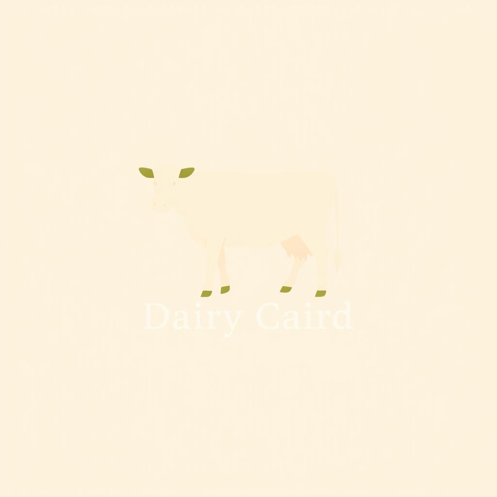 A simple and modern logo design for a dairy company, featuring a stylized silhouette of a cow in a minimalistic style